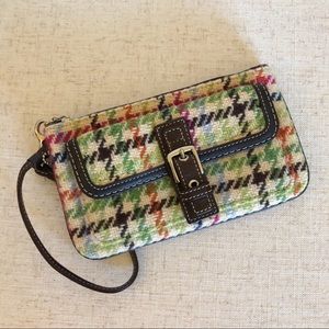 Colorful Tweed Coach Wristlet